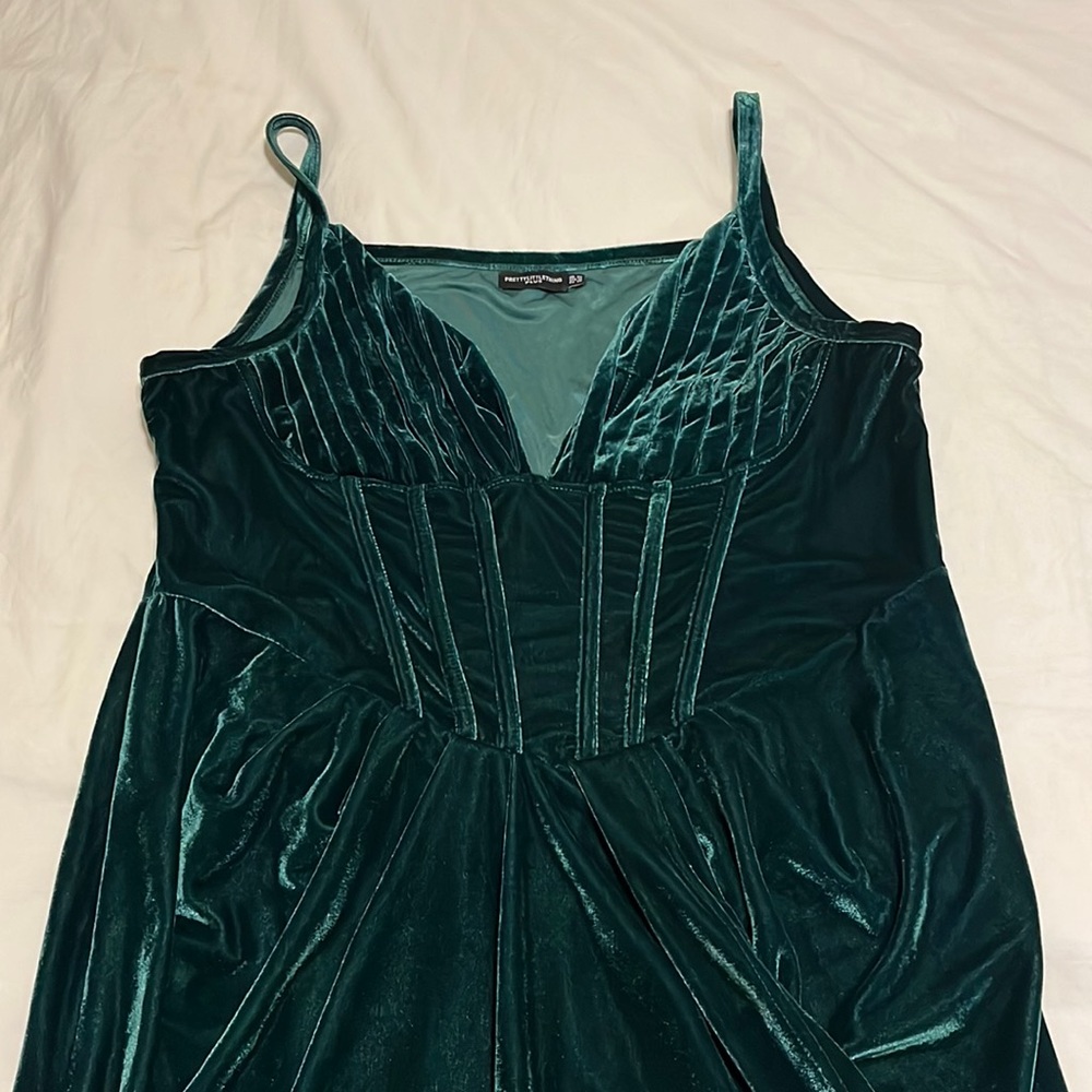Green velvet dress